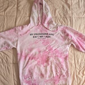 Pink Tie-Dye Graphic Hoodie Sweatshirt - Women's Sweater